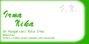 irma nika business card